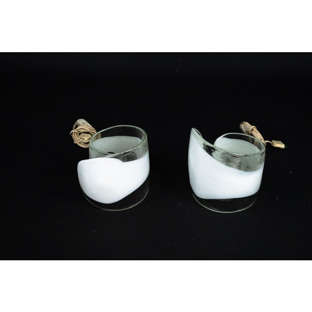 White Murano Glass Table Lamps from La Murrina, Italy, 1970s, Set of 2 For Sale - Image 8 of 11