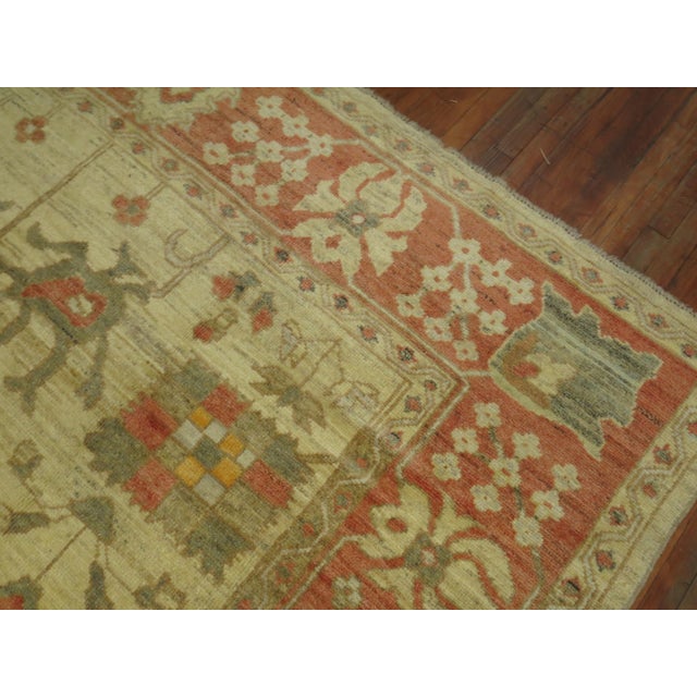 Folk Art Vintage Zabihi Collection Inspired Turkish Oushak - 9'10" x 11'9" For Sale - Image 3 of 12