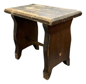 Primitive American Wood Stool, Bench