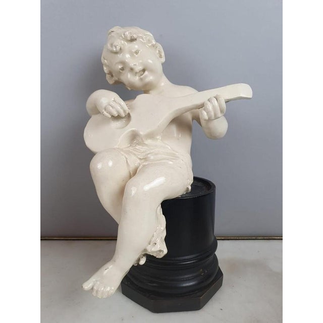 Ceramic Late 19th Century Earthenware Musician Cherubs, Set of 5 For Sale - Image 7 of 12