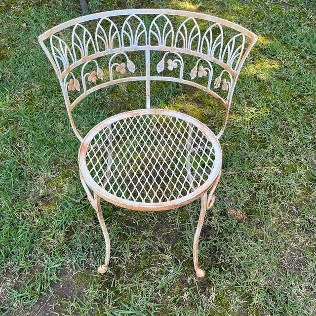 Metal Russell Woodard Style Mid-Century Classic Parisian Patio Set, 5 Pieces For Sale - Image 7 of 12