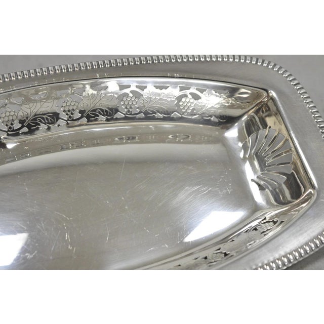 Silver Vintage Primrose Plate England Victorian Silver Plated Reticulated Trinket Dish For Sale - Image 8 of 12