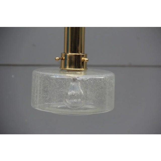 Gold Brass and Murano Glass Pendant Lamp, 1970s For Sale - Image 8 of 13