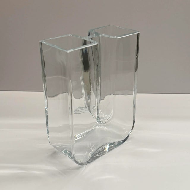 Mid-Century Modern 1970s Bertil Vallien for Kosta Boda Scandinavian Modernist U-Shaped Glass Vase For Sale - Image 3 of 12