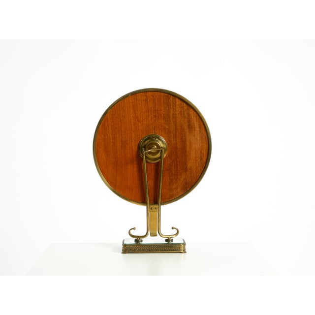 Brown Large Mid-Century Italian Brass Table Mirror, 1950s For Sale - Image 8 of 18