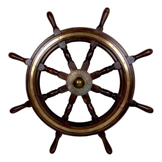 Antique Ship rudder 古董坤甸木船舵 Rudder and Wheel 40 mm in Wood for Ship Modeling