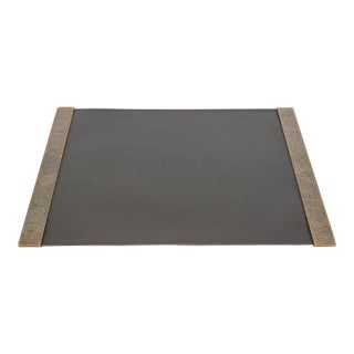 Tiffany Studios New York Zodiac Bronze Blotter Ends With Leather Desk Blotter For Sale