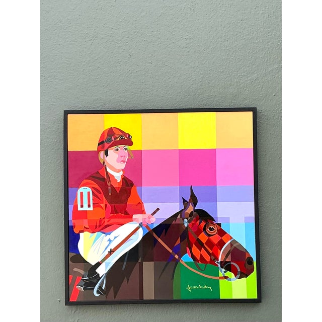 Mid-Century Modern Vintage Original Abstract Figurative on Canvas For Sale - Image 3 of 5