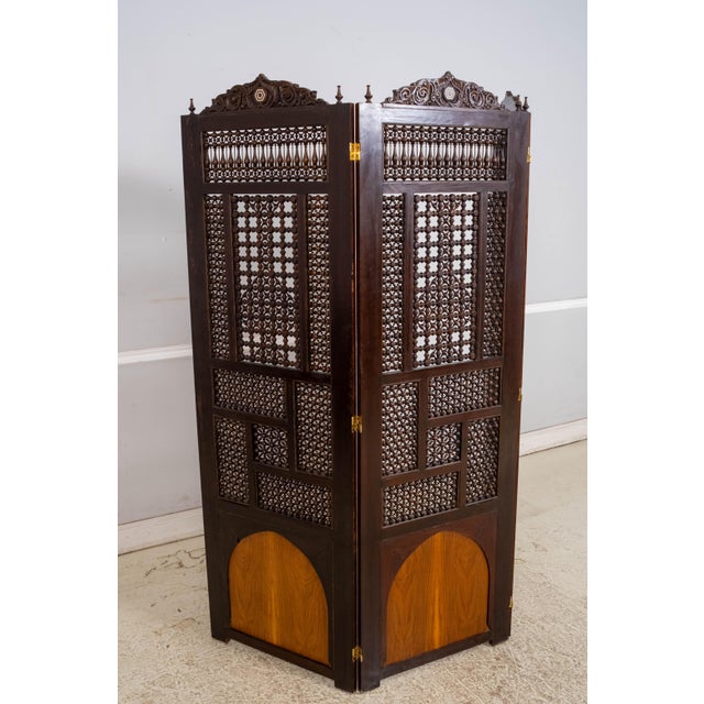 Vintage Aesthetic Movement Stick & Ball 3 Section Folding Screen For Sale - Image 4 of 14