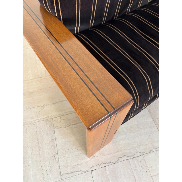 Vintage Italian Artona Chair in Wood and Velvet by Afra & Tobia Scarpa for Maxalto, 1970s For Sale - Image 10 of 17