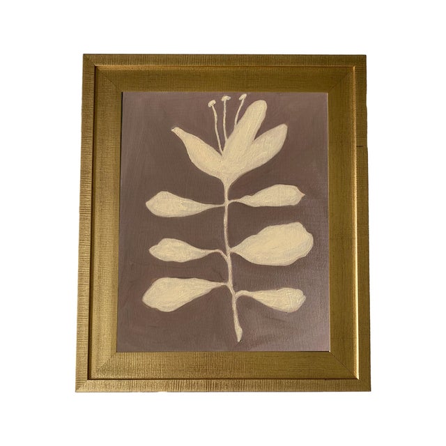 2020s Botanical Art Set – Original Oil Paintings Neutral Modern Art Pair by Tatiana Duperault For Sale - Image 5 of 9