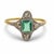 1900-1909 Victorian Emerald Diamond 18k Yellow Gold Ring, Size 8.25 For Sale - Image 4 of 7