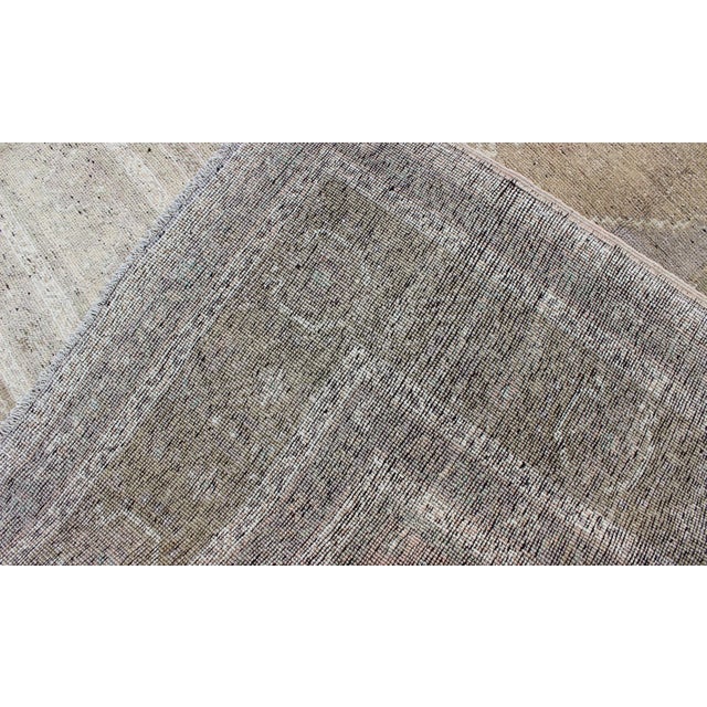 Taupe Vintage Turkish Oushak Rug With Faded Taupe, Soft Sage, and Muted Ivory 5'11" X 9'8" For Sale - Image 8 of 8