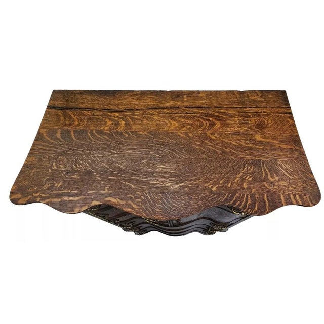 Vintage Victorian Tiger Oak Serpentine Highboy Dresser Chest Circa 1900's For Sale In Los Angeles - Image 6 of 12