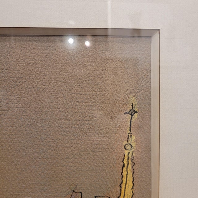 Yellow Gilis, Pont Marie, Paris, 1962, Watercolor on Paper For Sale - Image 8 of 18