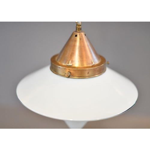 Opaline Glass Pendant Light from Dr Ing Schneider & Co. For Sale - Image 6 of 8