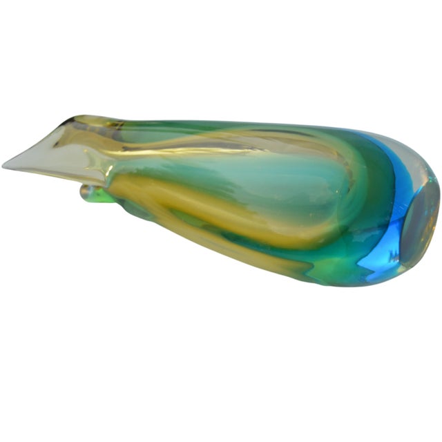 Vintage Mid 20th Century Hand Blown Colorful Glass Vase For Sale - Image 9 of 11