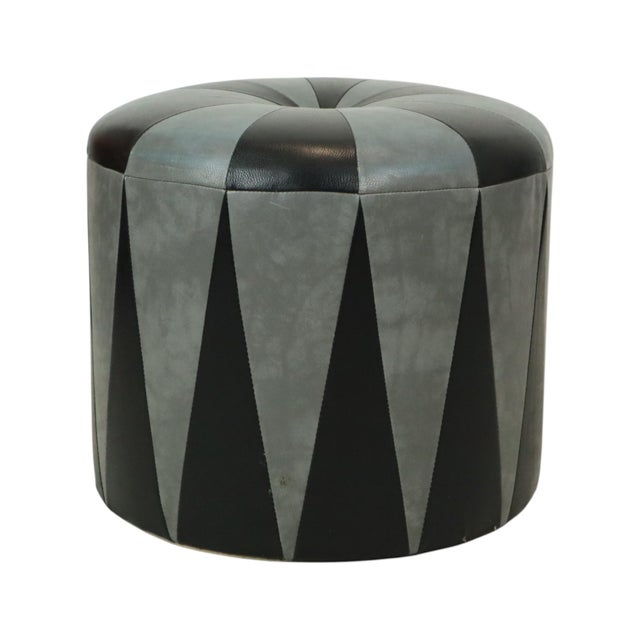 Textile Vintage Round Pouf, 1960s For Sale - Image 7 of 14