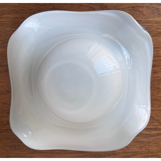 Murano Cobalt Blue Murano Hand-Blown Cased Glass Bowl For Sale - Image 4 of 6