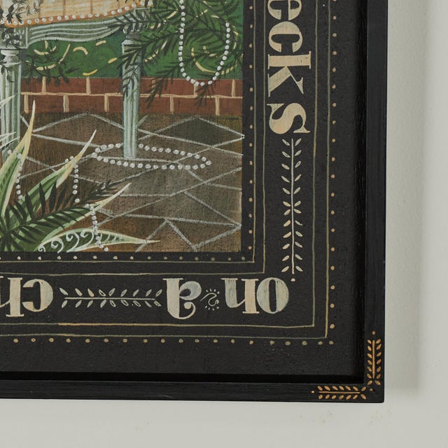 Pair of Vintage Whimsical Paintings of Dogs in Decorative Frames by Stephanie Hoppen For Sale - Image 11 of 18