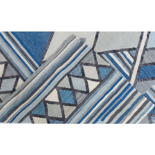 Modern Swedish-Inspired Geometric Flat Weave Rug by Doris Leslie Blau. Size: 8'0" × 10'0" (243 × 304 cm). Evoking the...