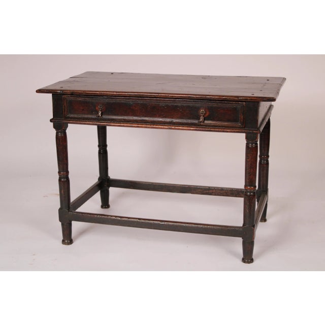 18th Century Antique William and Mary Oak Side Table For Sale - Image 5 of 12