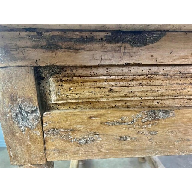 18th Century Bleached Walnut Spanish Colonial Table With Two Drawers For Sale - Image 11 of 18