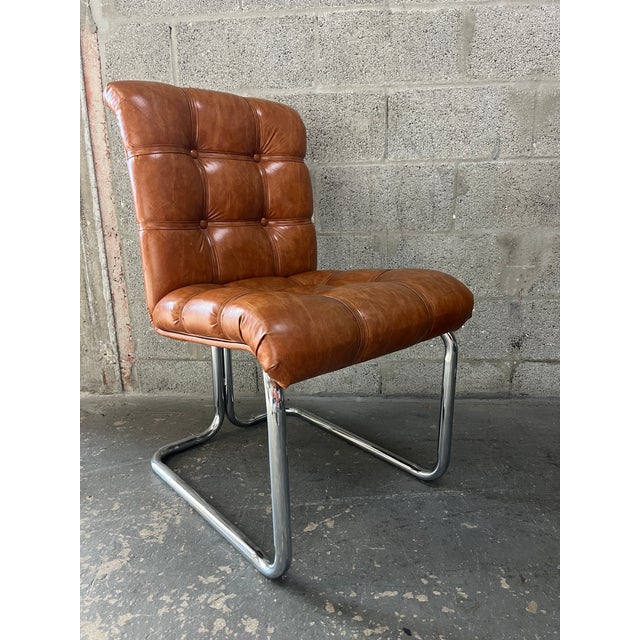 Set of Four Mid-Century Modern Chrome Dining Chairs in the Milo Baughman Style. Circa 1970s. For Sale - Image 16 of 18