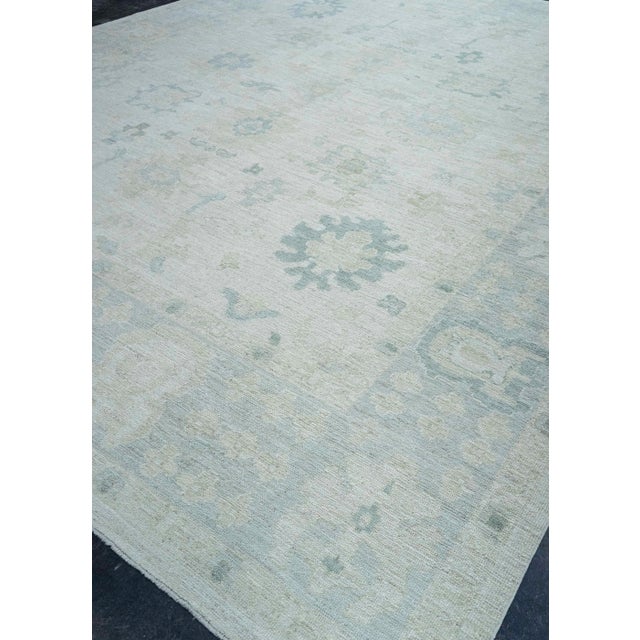 Blue Turkish Oushak Rug 12' x 15'4" #20273 For Sale - Image 8 of 8