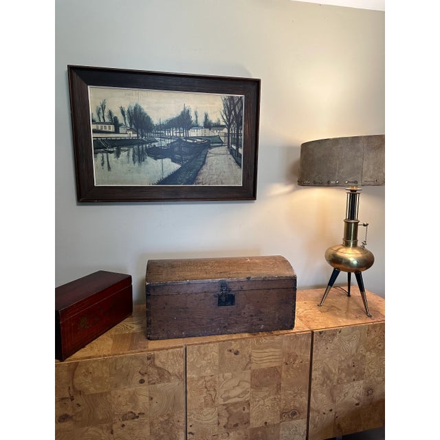 The walnut frame is very modern and charming. Well suited to the print. ‘ The Canal’ as printed and framed in the 1960s....