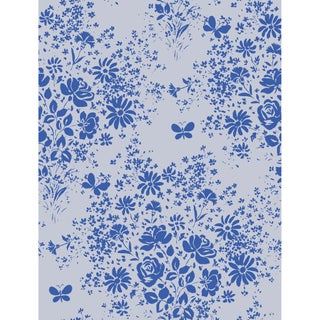 Sample - Modeste Raccord Seul Wallpaper by Paule Marrot in Blues For Sale