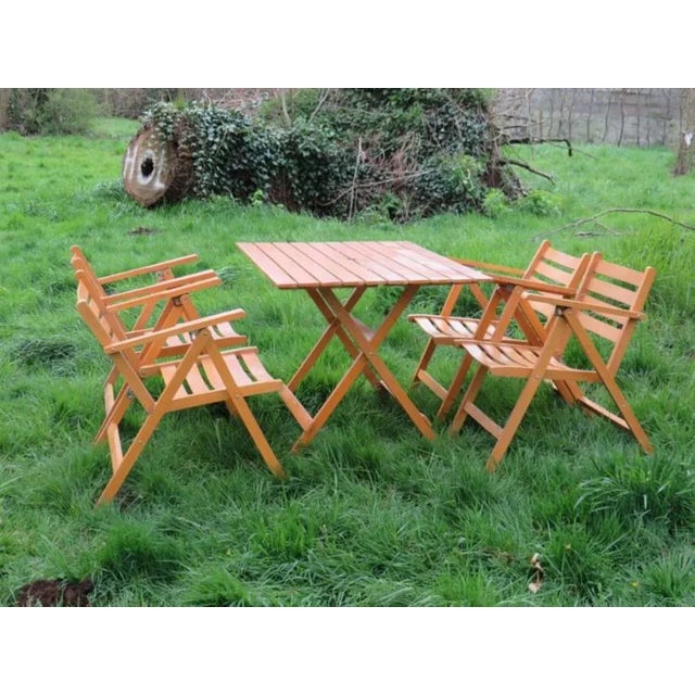 Wooden Folding Garden Set, Set of 5 For Sale - Image 13 of 13