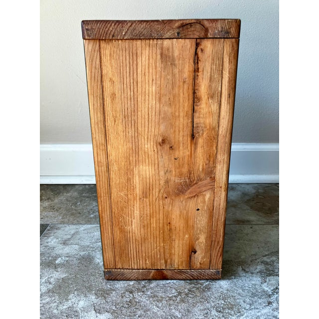 Vintage Country Rustic Sage Green Pine Magazine Crate With Heart Cutouts For Sale - Image 11 of 12