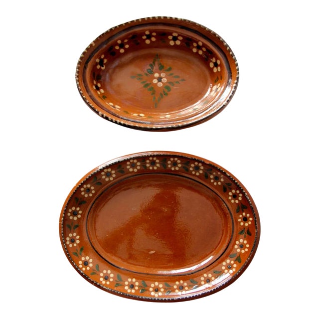 Vintage Mexican Pottery Serving Dishes Pair Chairish