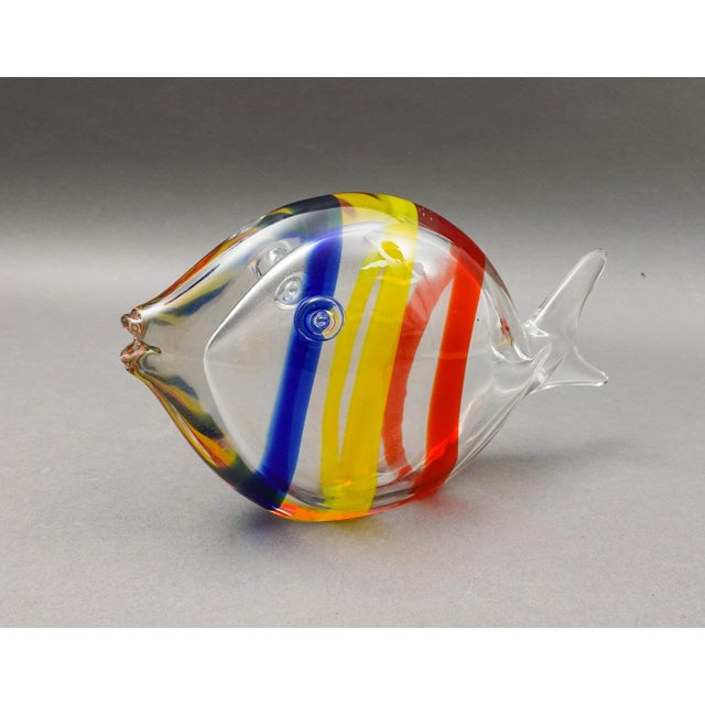 Mid 20th Century Artist Signed Colorful Fish Hand Blown Murano Style Art Glass Sculpture For Sale - Image 11 of 11
