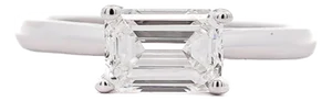 2.05 Carat F/Vs1 Emerald Cut Lab Grown Diamond in 14k White Gold East West Ring