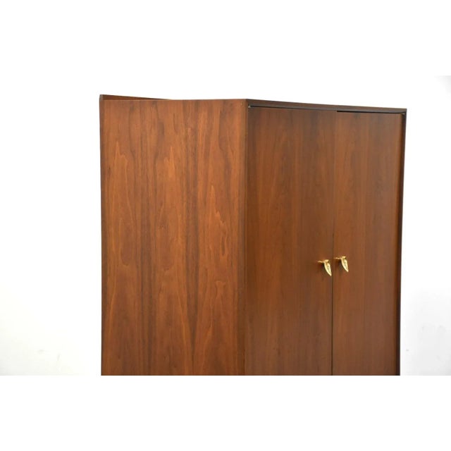 Mid-Century Modern Walnut Armoire Dresser For Sale - Image 3 of 12