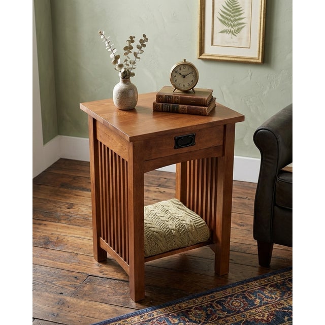 Mission 1 Drawer Spindle End Table For Sale In Chicago - Image 6 of 15