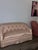 Beacon Hill Vintage Beacon Hill Tufted Damask Sofa – Blush Pink – Hollywood Regency – 60” For Sale - Image 4 of 9