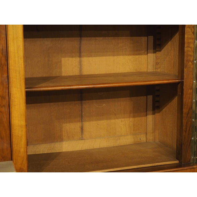 French Louis Philippe Style Walnut Bibliotheque Bookcase, Circa 1900s For Sale - Image 16 of 18