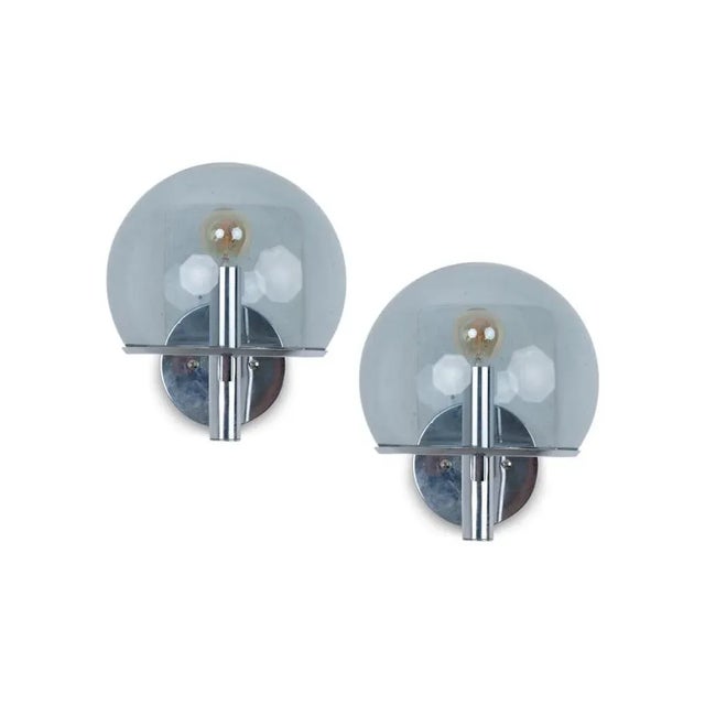 Metal Boule-Shaped Wall Lights by Gaetano Sciolari, 1970s, Set of 2 For Sale - Image 7 of 7