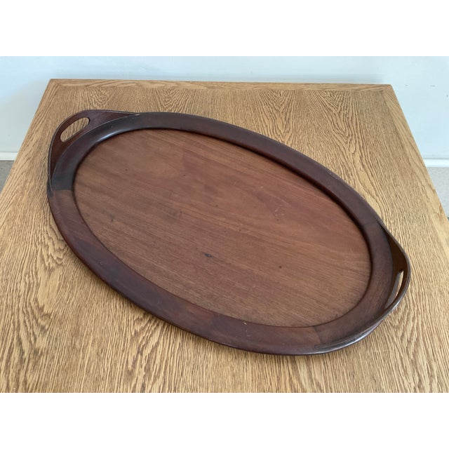 Vintage Modern Long Mahagony Hostess Tray For Sale - Image 13 of 16