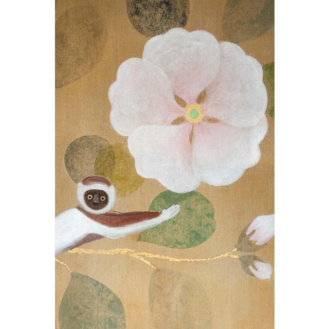 French Artist, Lemurs, Painted Canvas For Sale - Image 5 of 8