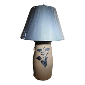 19Thc Decorated Stoneware Lamp