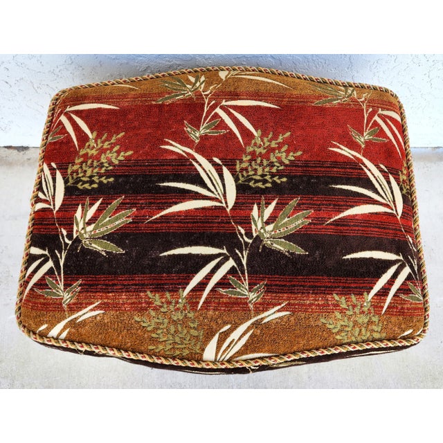 Boho Chic Tropical Ottoman Palm Beach by Swaim For Sale - Image 3 of 12
