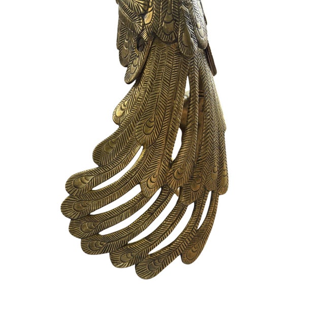 Gold Marbro Brass Peacock Table Lamp, 1950 For Sale - Image 8 of 17