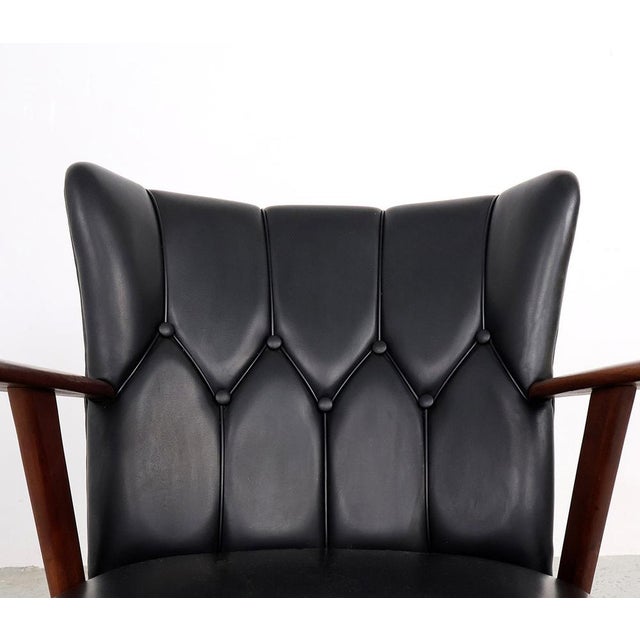 Danish Chairs in Teak and Faux Leather from Erhardsen & Andersen, 1960s, Set of 2 For Sale - Image 12 of 17