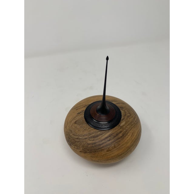 1960s Vintage Wooden Vessel With Pointed Lid For Sale - Image 5 of 11
