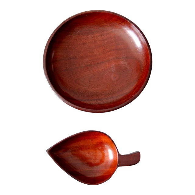 Mid-Century Tropical Woodenware Bowl Pair For Sale