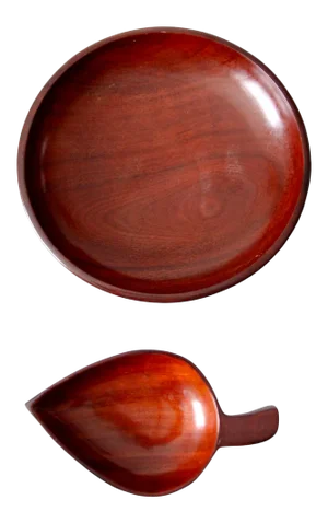 Mid-Century Tropical Woodenware Bowl Pair